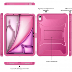 Soke iPad Air M2/M3 Tam Korumal Klf (11 in)-Hot Pink