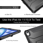 Soke iPad Air M2/M3 Tam Korumal Klf (11 in)-Dark Black