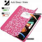 Soke Kalem Blmeli iPad Air Klf (13 in)-Hot Pink