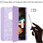 Soke Kalem Blmeli iPad Air Klf (13 in)-Lilac