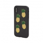 Sonix Apple iPhone X Deri Klf ve Cam Ekran Koruyucu (MIL-STD-810G)-Pineapple