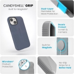 Speck Apple iPhone 15 CandyShell Grip Serisi Klf (MIL-STD-810G)-Mystery Blue