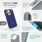 Speck Apple iPhone 15 Pro Presidio2 Grip Serisi Klf (MIL-STD-810G)-Future Blue