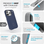 Speck Apple iPhone 15 Pro Presidio2 Grip Serisi Klf (MIL-STD-810G)-Blue
