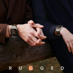 Suitisbest Apple Watch 11/10 Uyumlu Deri Kay�� -Titanium/Classic Retro Walnut