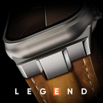 Suitisbest Apple Watch 11/10 Uyumlu Deri Kay�� -Titanium/Retro Brown