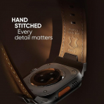 Suitisbest Apple Watch 11/10 Uyumlu Deri Kay�� -Titanium/Retro Brown