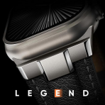 Suitisbest Apple Watch 11/10 Uyumlu Deri Kay�� -Titanium/Classic Black