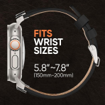 Suitisbest Apple Watch 11/10 Uyumlu Deri Kay�� -Titanium/Classic Black