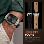 Suitisbest Apple Watch 11/10 Uyumlu Deri Kay�� -Titanium/Classic Black