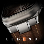 Suitisbest Apple Watch 11/10 Uyumlu Deri Kay�� -Titanium/Classic Chestnut Brown