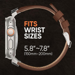 Suitisbest Apple Watch 11/10 Uyumlu Deri Kay�� -Titanium/Classic Chestnut Brown
