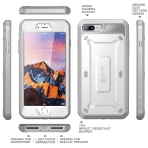 SUPCASE iPhone 7 Plus Unicorn Beetle Pro Serisi Klf ve Ekran Koruyucu (MIL-STD-810G)- White