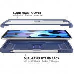 Supveco iPad Air 4  Kalem Blmeli Klf (10.9 in)-Dark Blue