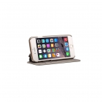 Suteni Apple iPhone 8 Deri Czdan Kickstand Klf-Grey