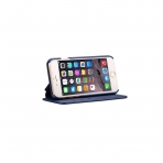 Suteni Apple iPhone 8 Deri Czdan Kickstand Klf-Blue