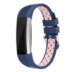 Swees Fitbit Alta HR / Alta Silikon Kay (5.5 in- 7.5 in)-Midnight Blue Salmon Pink