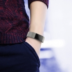 Swees Fitbit Charge 2 Deri Akll Bileklik Kay-Grey