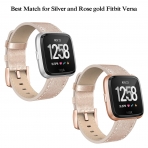 Swees Fitbit Versa Deri Kay (Large)-Rose Gold