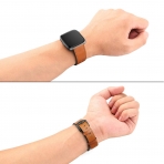 Swees Fitbit Versa Deri Kay (Large)-Light Brown