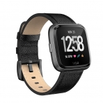 Swees Fitbit Versa Deri Kay (Large)-Black