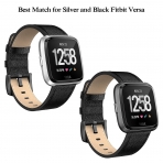 Swees Fitbit Versa Deri Kay (Large)-Black