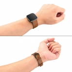 Swees Fitbit Versa Deri Kay (Large)-Dark Brown