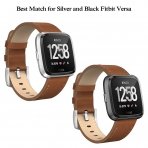 Swees Fitbit Versa Deri Kay (Large)-Dark Brown