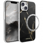 SwitchEasy Marble Serisi iPhone 14 MagSafe Klf (MIL-STD-810G)-Pearl Black