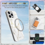 SwitchEasy Marble Serisi iPhone 14 Plus MagSafe Klf (MIL-STD-810G)-Champagne White