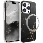 SwitchEasy Marble Serisi iPhone 14 Pro MagSafe Klf (MIL-STD-810G)-Pearl Black