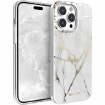SwitchEasy Marble Serisi iPhone 14 Pro Max Klf (MIL-STD-810G)-Champagne White