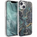 SwitchEasy Marble Serisi iPhone 14 Plus Klf (MIL-STD-810G)-Emerald Blue