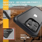 SwitchEasy Odyssey Serisi iPhone 14 Manyetik Kılıf (MIL-STD-810G) -Leather Black