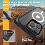 SwitchEasy Odyssey Serisi iPhone 14 Pro Max Manyetik Askl Klf (MIL-STD-810G) -Leather Black
