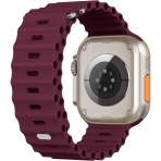 THWALK Apple Watch Ultra 2. Nesil Kay (49mm)-Burgundy Red