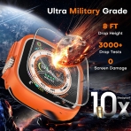 TOCOL Apple Watch Ultra 49mm Bumper Klf-Black Orange