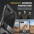 TONGATE Galaxy Z Flip 8 Ekran Koruyuculu Standl� K�l�f-Black