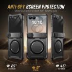 TONGATE Galaxy Z Flip 8 Ekran Koruyuculu Standl� K�l�f-Black