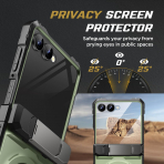 TONGATE Galaxy Z Flip 8 Ekran Koruyuculu Standl� K�l�f-Green