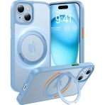 TORRAS Apple iPhone 15 Manyetik Standl Klf-Blue