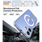 TORRAS Apple iPhone 16 Plus 360 Kickstandl Klf-Clear 