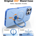 TORRAS Apple iPhone 16 Pro Ostand Spin Klf-Blue