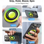 TORRAS Manyetik karlabilir Halka Telefon Tutucu-Yellow Green