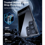 TORRAS MarsClimber Serisi Galaxy S23 Ultra Kickstand Klf (MIL-STD-810G)-Black Clear