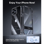 TORRAS MoonClimber Serisi iPhone 14 Pro Max Kickstand Klf (MIL-STD-810G)-Diamond Clear
