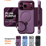 TORRAS Q3 Rugged iPhone 18 Pro Koruyucu K�l�f-Plum Purple