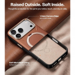 TORRAS Q3 VegSkin iPhone 18 Pro Max Standl� Deri K�l�f-Saddle Brown