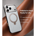 TORRAS Q3 VegSkin iPhone 18 Pro Max Standl� Deri K�l�f-Stone Gray