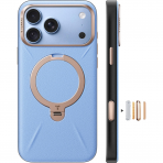 TORRAS Q3 VegSkin iPhone 18 Pro Max Standl� Deri K�l�f-Glacier Blue